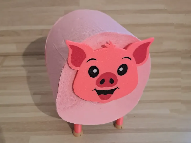 Pig toilet paper holder
