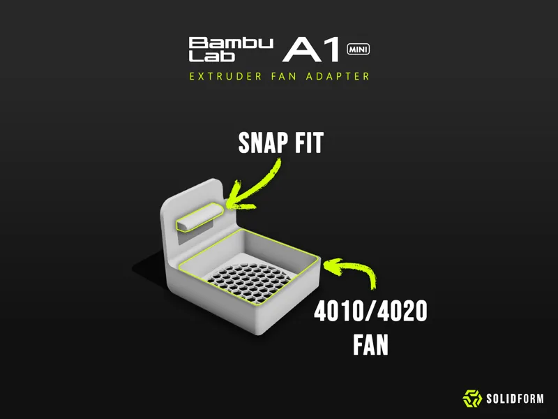 A1 / A1 Mini Extruder Fan Adapter