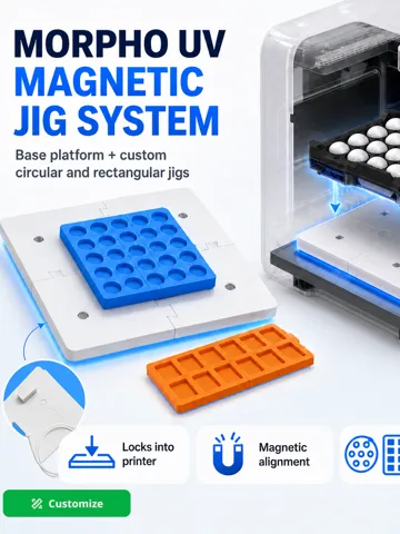 Accesorio para impresora 3D: Morpho UV printer Jig Platform + Parametric Jigs — vista de referencia 2