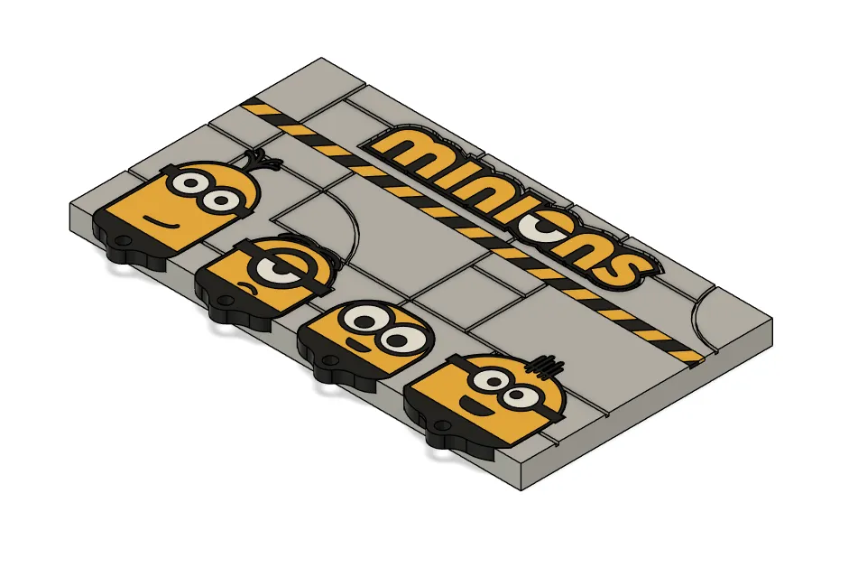 Minion Key Rack Minions-Themed Keychain Set & Magnetic Wall Holder by Kevin MakerWorld ...