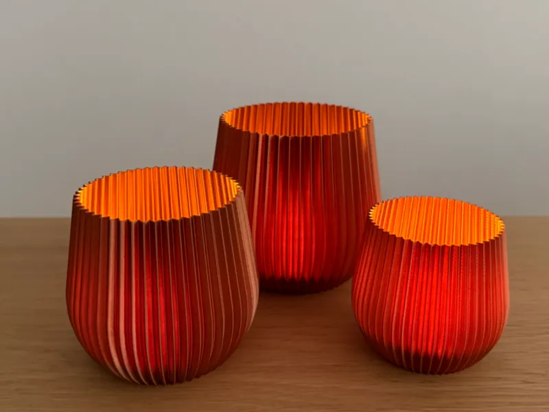 Ribbed cup candle tea lights | Vase mode