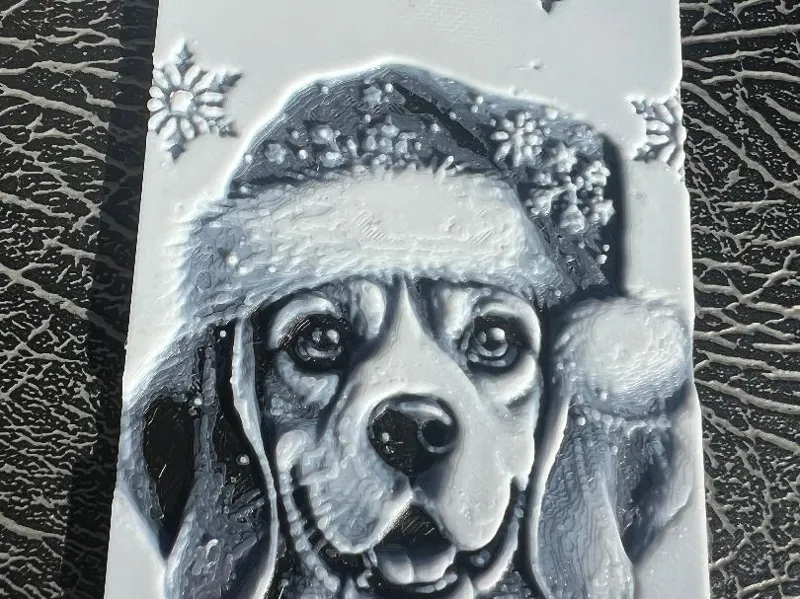 Christmas Santa Beagle Bookmark FREE commercial li