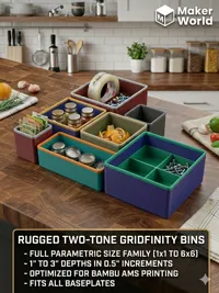 6x1 up to 6x6, 1in to 3in internal height