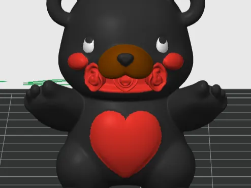 Valentines bear keychain with heart