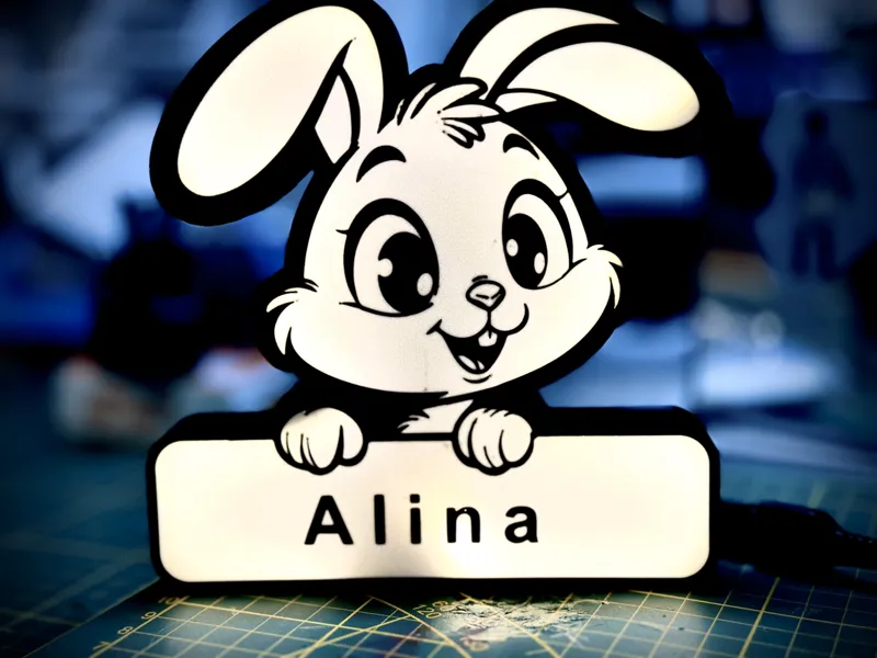 Hase Led Box mit Name ( änderbar) 