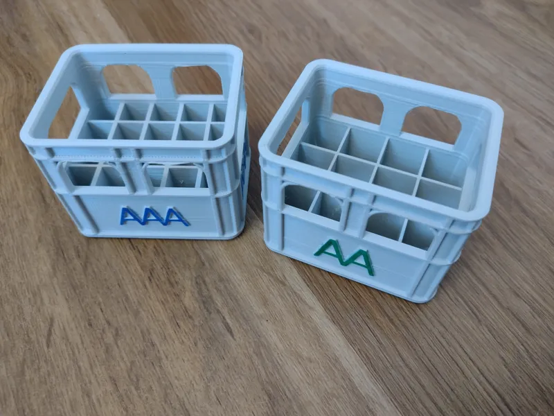 Stackable & labeled beer crate for batteries