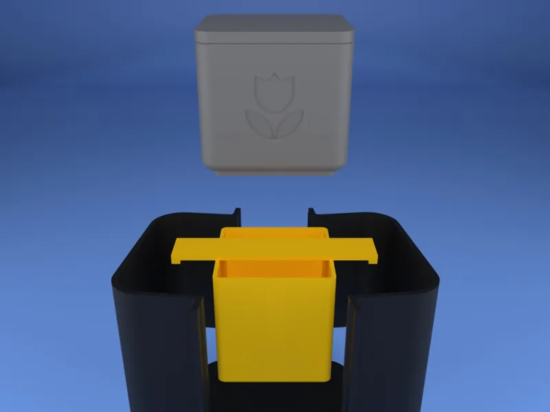 Giessform mit Blumen Logo für Beton Kerze