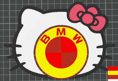 Miniatura 7 del modelo 3D kitty车标（完美适配小米，其余可根据车标大小自行调整）
