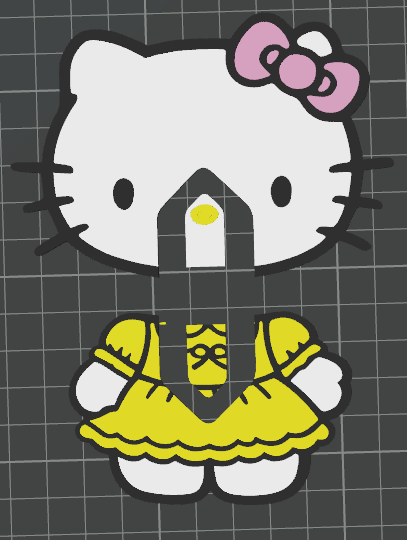Miniatura 9 del modelo 3D kitty车标（完美适配小米，其余可根据车标大小自行调整）