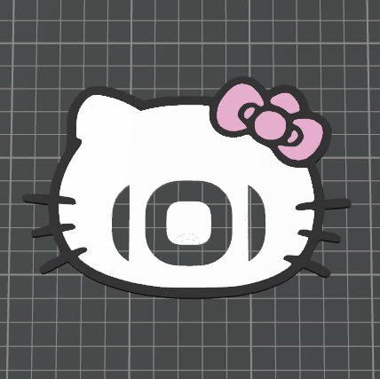 Miniatura 10 del modelo 3D kitty车标（完美适配小米，其余可根据车标大小自行调整）
