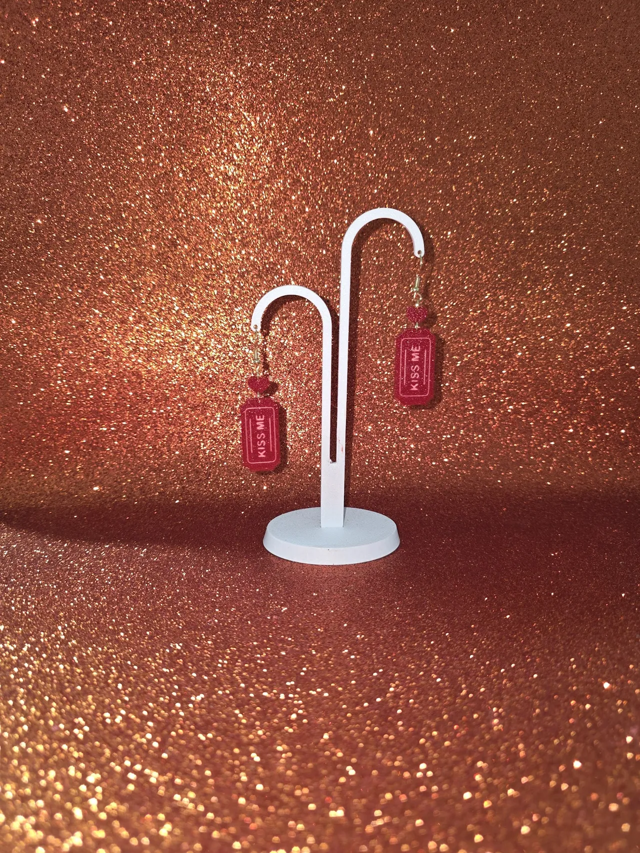 Kiss ticket earrings view 3