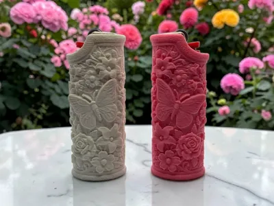 Butterfly & Flowers Bic Sleeve