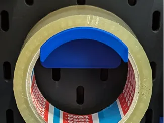 Ducktape spool holder for skadis pegboard