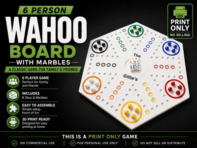 6 Person Wahoo Board With Marbles