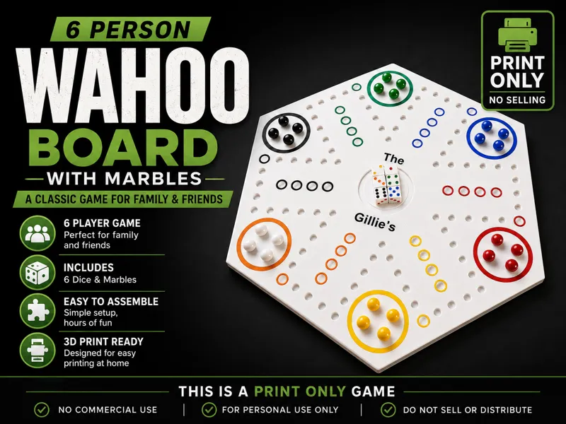 6 Person Wahoo Board With Marbles