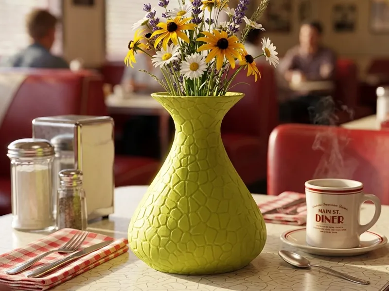 Retro Charm: Lime Stone Vase