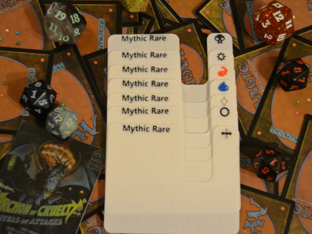 MTG-Landscape Rarity (Color) Dividers - Free 3D Print Model - MakerWorld