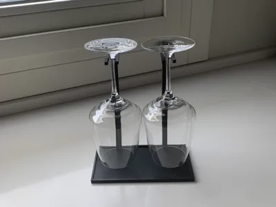 Stemware drying rack for 2 glasses