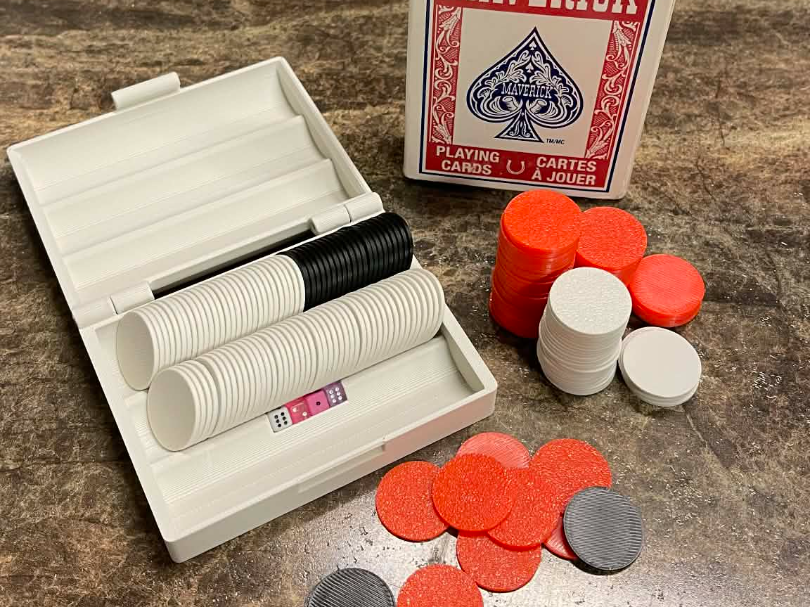 Mini blackjack/poker chip travel case