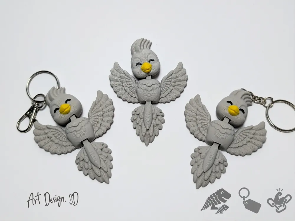 Objeto manipulable: Articulated Cockatoo - Strong Joints. Referencia del modelo original.