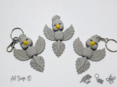 Objeto manipulable: Articulated Cockatoo - Strong Joints — referencia de MakerWorld