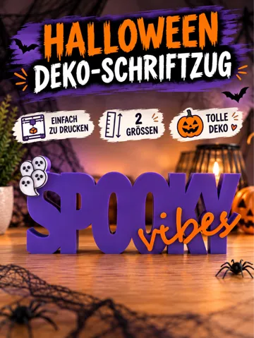 Modelo para impresión 3D: Spooky Vibes - Halloween Deko-Schriftzug — vista de referencia 2