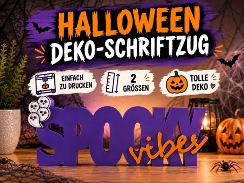 Modelo para impresión 3D: Spooky Vibes - Halloween Deko-Schriftzug — referencia de MakerWorld
