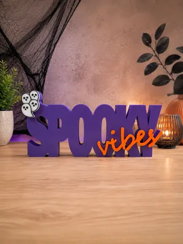 Modelo para impresión 3D: Spooky Vibes - Halloween Deko-Schriftzug — vista de referencia 4