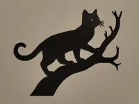 Chat dans l'arbre — déco murale — photo 2