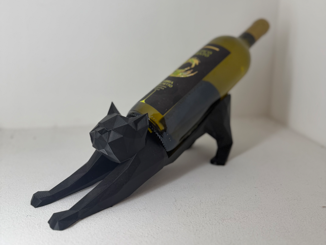 Gatto porta bottiglie di vino (Low poly)