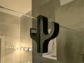 Shower hook (both sided) for 8mm thick wall glass