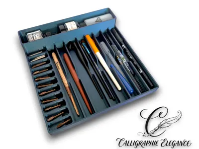 Calligraphy display box - nibs and ink