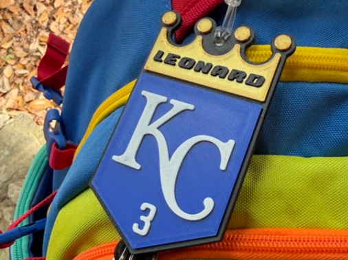 Kansas City Royals Baseball Bag Tag Customizable