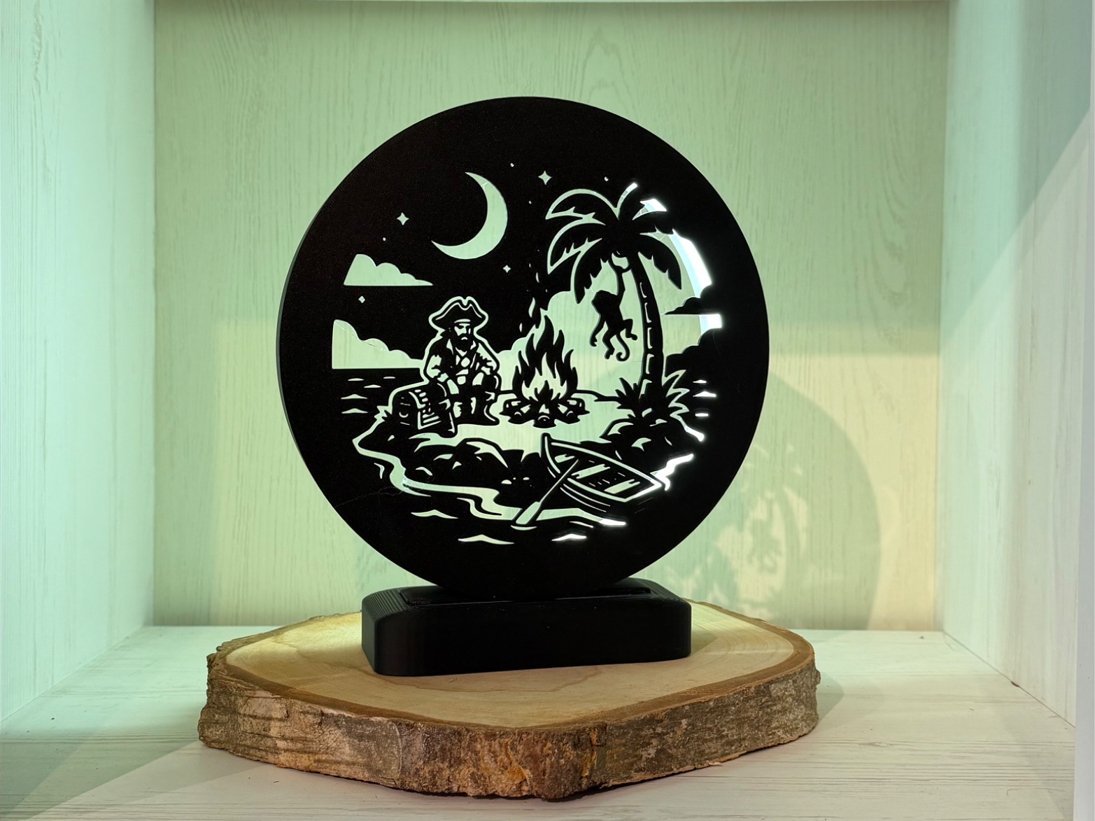 LED Ring Lampe v3 inkl. Rahmen mit Pirat Motiv