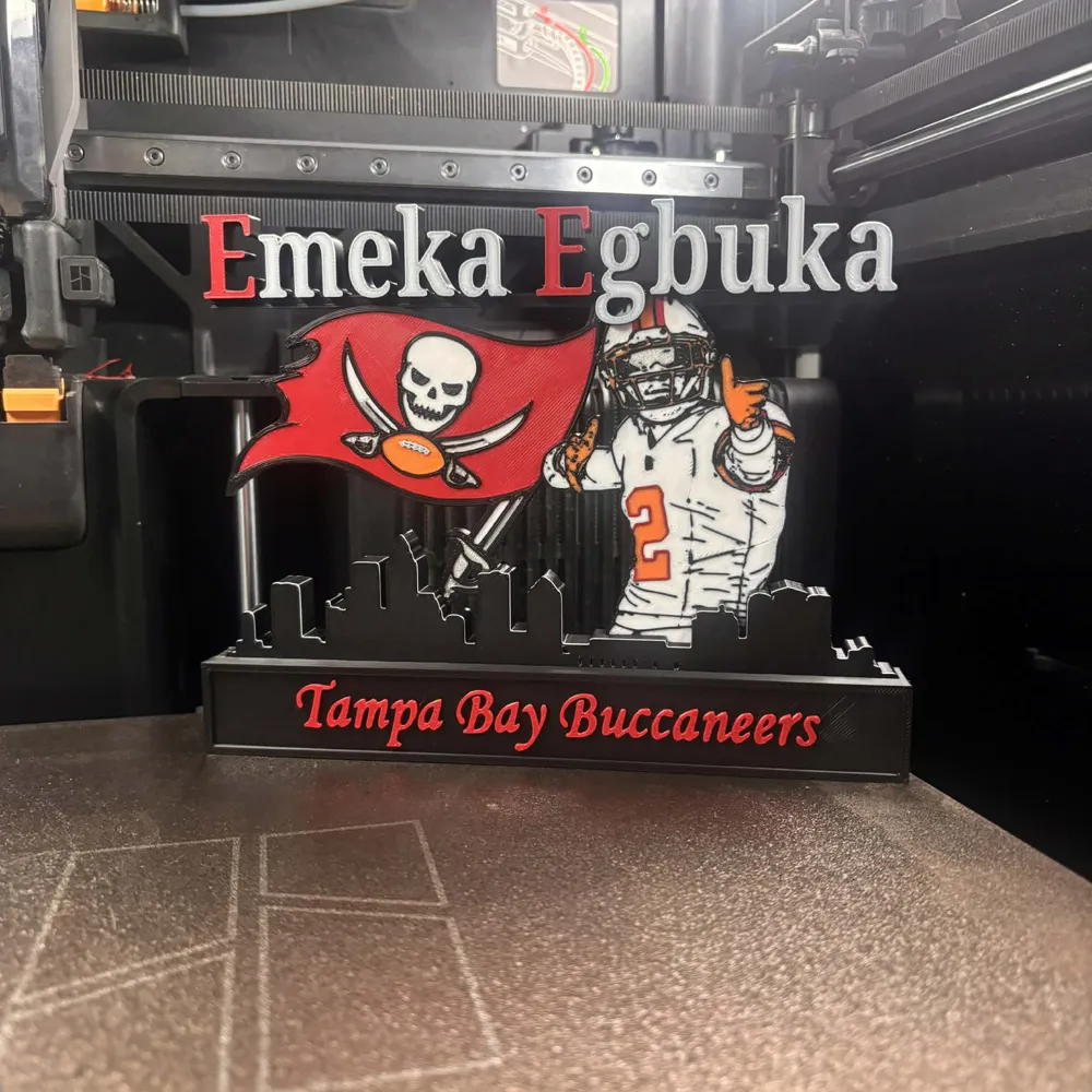 NFL - Tampa bay Buccaneers Emeka Egbuka display - Free 3D Print Model ...