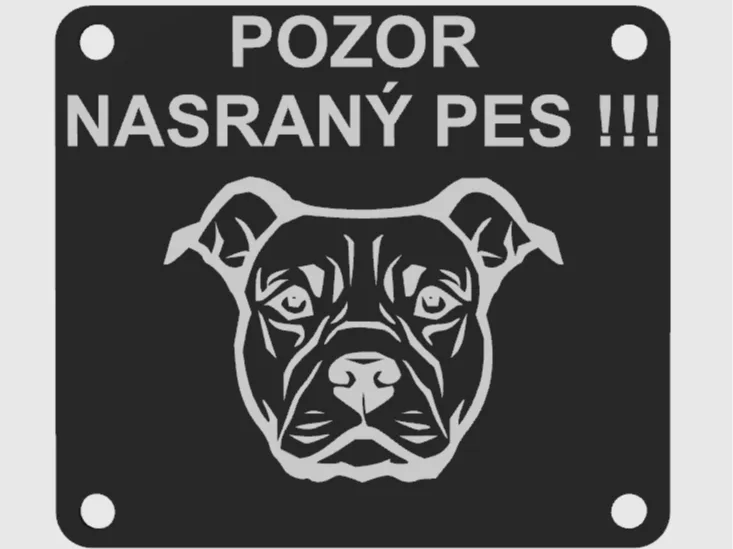 Cedulka - Pozor nasraný pes