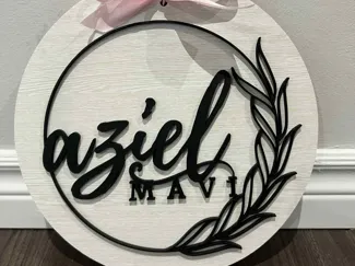 Baby door hang sign