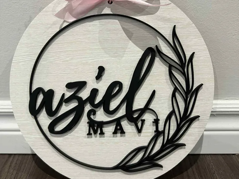 Baby door hang sign