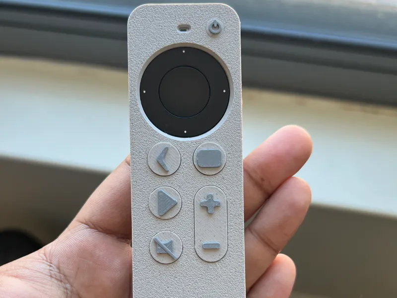 Tactile button case for Apple TV remote 