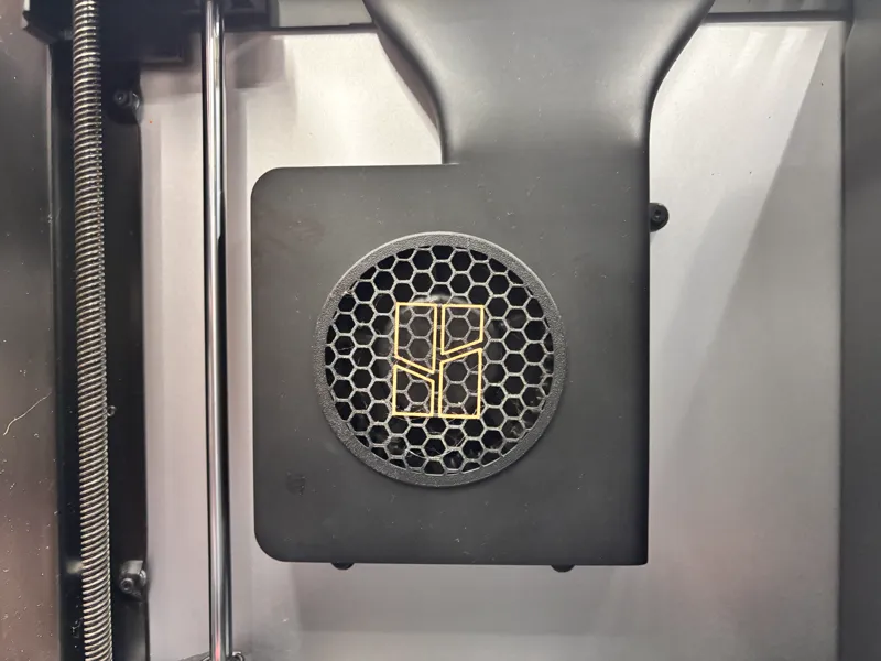 X1C Auxiliary Fan Cover Hex with logo