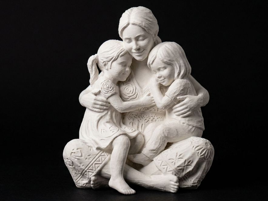 Familien-Silhouette Aufsteller – Zwei Mädchen
