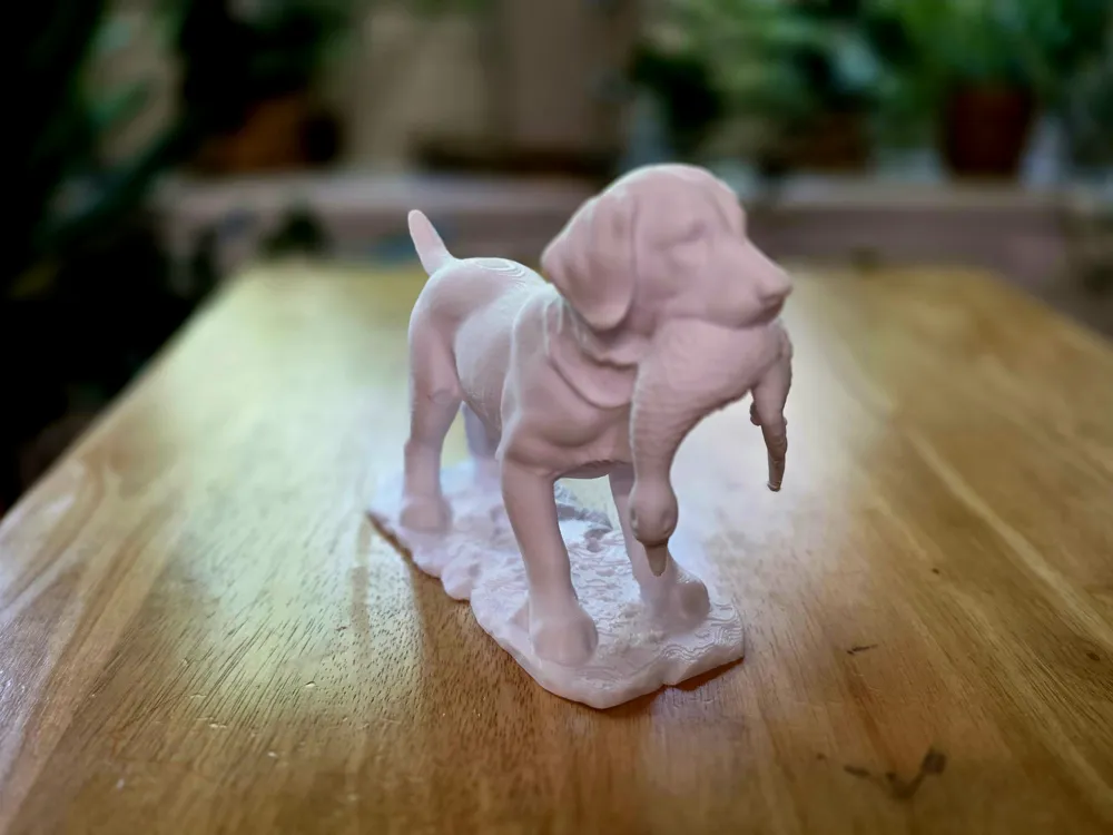 Young Hunt - Lab with Duck - Free 3D Print Model - MakerWorld