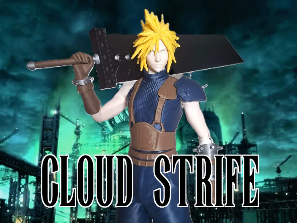 Accesorio para filamento: Cloud Strife - Final Fantasy. Referencia del modelo original.