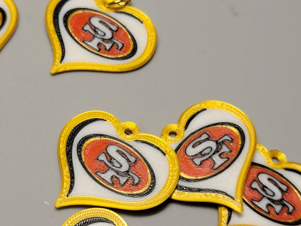 Earrings, 49ers Love, Detail Logo in Heart view 2