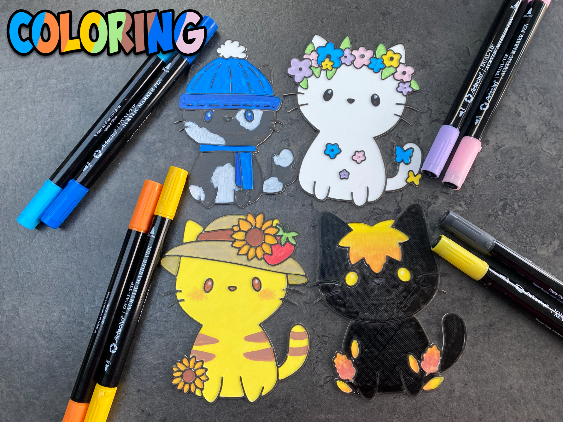 Seasonal Cat Colouring Set - Cats Series 1