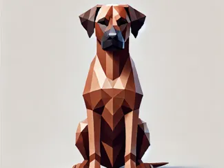 Hund Lowpoly Rhodesian Ridgeback