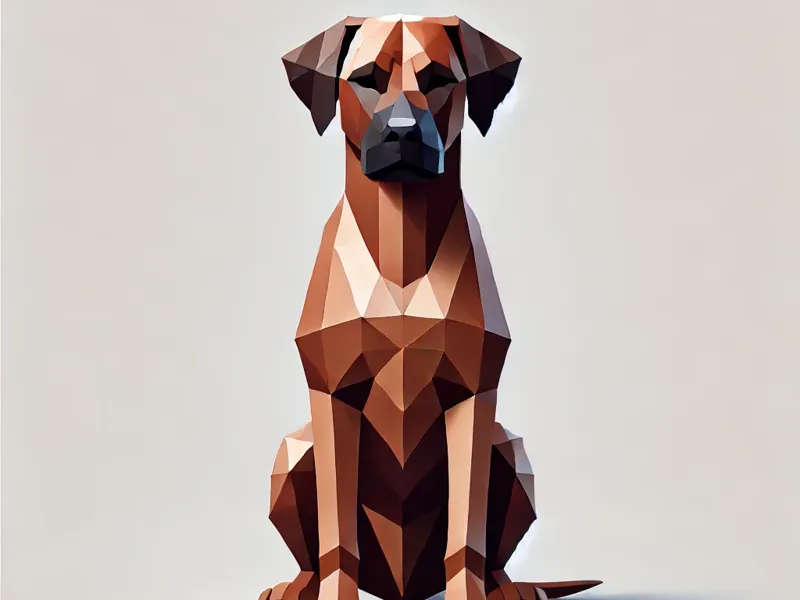 Hund Lowpoly Rhodesian Ridgeback