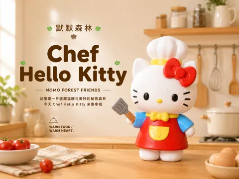 Accesorio para impresora 3D: 默默森林丨Chef Hello Kitty 妹妹 来客串咯 - 全分件无需AMS — referencia de MakerWorld