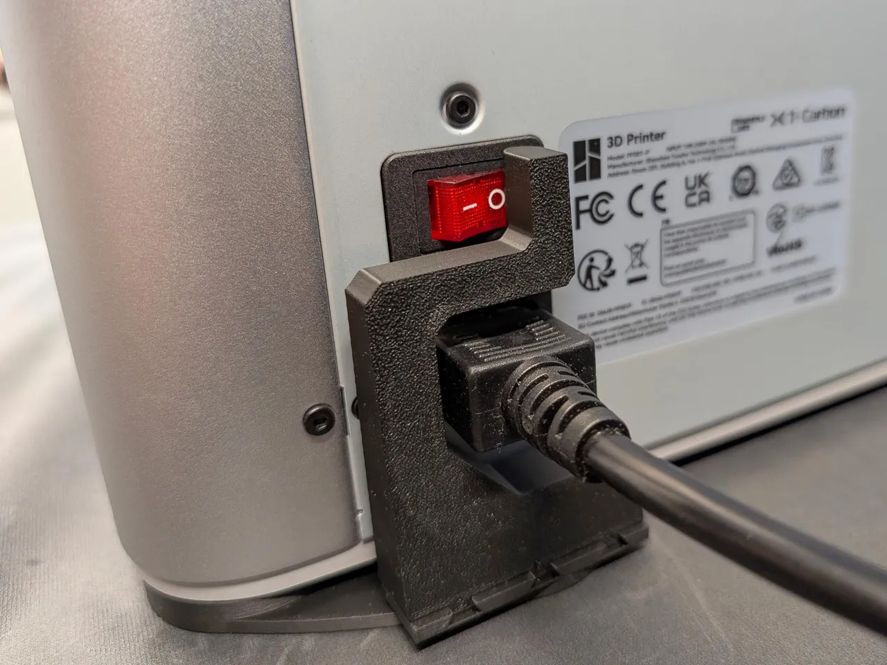 X1/P1 Front Power Switch Extender - V2 with lock view 2
