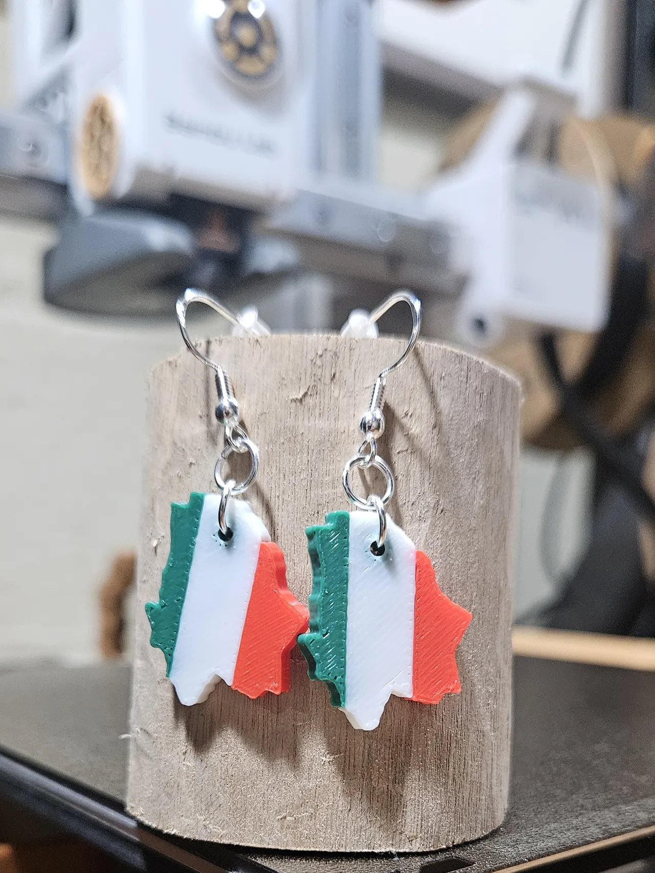 Chihuahua Mexican Flag Earrings view 2